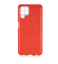 Samsung Galaxy A22 4G Kılıf Simli Parlak Shining Kapak (Kırmızı)