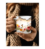 Manzara Şeklinde Tam Boy 3 Boyutlu Tasarım Seramik Kupa Mug - Hediyelik Kupa (07)
