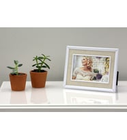 10x15cm Koton Desenli Metal Fotoğraf Çerçevesi (Krem)