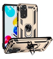 Xiaomi Redmi Note 11S Global Kılıf Vega Yüzüklü Standlı Zırh Kılıf (Gold)