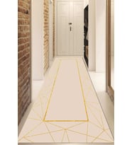 Dijital Baskılı Kaymaz Taban Yıkanabilir Modern Yolluk Ve Koridor Halısı NDU-SD-440 (Krem)