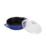 Lava Döküm Çok Amaçlı Yayvan Tencere. Glaze Serisi Çap(Ø)24cm. - Kırmızı (Mavi)