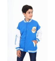 Toontoy Erkek Çocuk Baskılı Kolej Hırka (Saks)