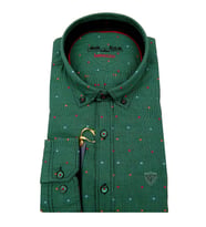Erkek Slim Fit Puantiyeli Gömlek 59217 (Yeşil)