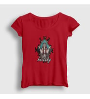 Presmono Kadın Sarı Nature Heilung T-Shirt 408988tt (Kırmızı)