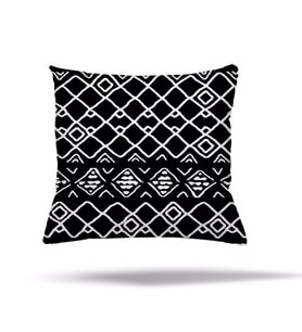 Geometrik Patchwork Çiçek Etnik Gizli Fermuarlı Yastık Kılıfı Kırlent Kılıfı Koltuk Yastık Kılıfı  (Siyah - Beyaz)