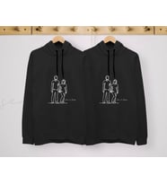 BK Gift Kişiye Özel Sevgililer İsimli İkili Siyah Sweatshirt Seti, Sevgililer Hediye, Çift Hediyesi, Yıl Dönümü Hediyesi, Kişiye Özel Sweatshirt (Model 2)