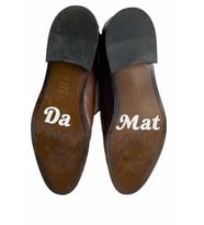 Damat Ayakkabısı Altı Komik Beyaz Etiket Sticker Düğün Şakası   (Bej)