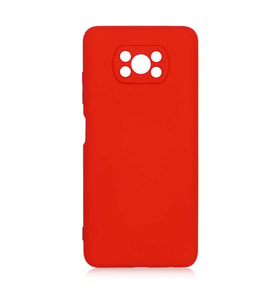 Xiaomi Poco X3 Kılıf Lansman Tasarım İç Yüzeyi Kadife Silikon (Kırmızı)