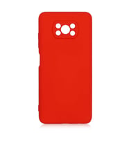 Xiaomi Poco X3 Kılıf Lansman Tasarım İç Yüzeyi Kadife Silikon (Kırmızı)