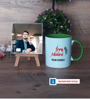 İcra Müdürü Fotoğraflı Dekoratif Taş, Kupa Bardak Beyaz Hediye (Model 14)