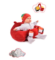Oyuncaklı Bebek Oturma Destek Minderi - Devrilmez Bebek Koltuğu - Büyük Bebek Oturağı 7 (Kırmızı)