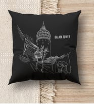 BK Gift İstanbul Tasarımlı Premium Kumaş Siyah Kırlent Yastık, Ev Hediyesi, Ev Dekorasyonu, Dekoratif Hediye (Model 4)