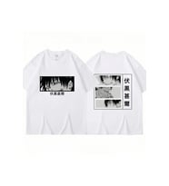Anime Jujutsu Kaisen Toji Eyes Ön Arka Unisex T-shirt (Beyaz)