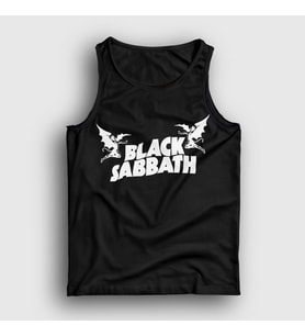 Presmono Unisex Beyaz Logo Black Sabbath Atlet 17750tt (Siyah)