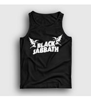 Presmono Unisex Beyaz Logo Black Sabbath Atlet 17750tt (Siyah)