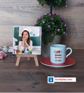 İspanyolca Öğretmeni Fotoğraflı Dekoratif Taş, Ahşap Altlıklı Türk Kahvesi Fincanı HediyeÖğretmenler Günü Hediyesi (Model 8)