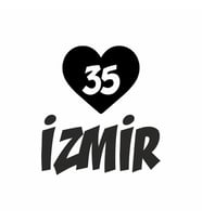 Kalpli 35 İzmir Araba Sticker siyah 20x15 CM (Siyah)