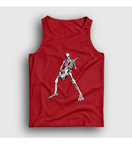 Presmono Unisex Sarı Skeleton Guitarist Music Rock Atlet 339922tt (Kırmızı)