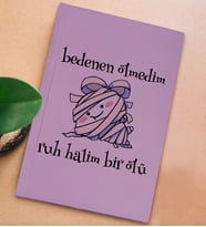 BK Gift Esprili Tasarım Serisi Sert Kapaklı Lila Defter, Arkadaşa Hediye, Yeni İş Hediyesi, Doğum Günü Hediyesi, Anı Defteri (Model 5)