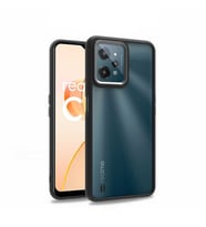 Realme C31 Kılıf Case, Kamera Lens Korumalı Elektroplatin Kaplama Sert PC Koruyucu Colourful Platinum Serisi (Siyah)