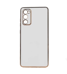 Galaxy A03S Kılıf Zore Bark Kenarları Altın Renk Kılıf (Beyaz)