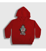 Presmono Unisex Çocuk Beyaz Nature Heilung Kapüşonlu Sweatshirt 408959tt (Kırmızı)