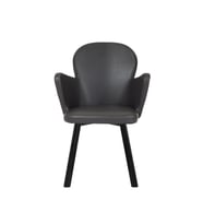 MARKA ELZ SALON/MUTFAK SANDALYESİ KELEBEK (SUNİ DERİ/SİYAHAYAK) (Gri)