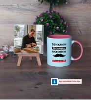 Erkek Öğretmene Hediye Fotoğraflı Dekoratif Taş, Kupa Bardak Beyaz Hediye (Model 6)