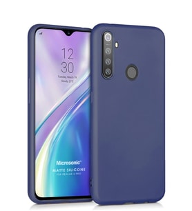 Microsonic Matte Silicone Realme 5 Pro Kılıf (Lacivert)