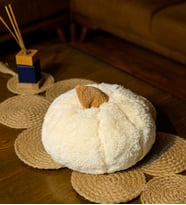 Dekoratif 30 Cm Pelüş Kabak Kırlent (Krem)