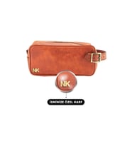 Kişiselleştirilebilir Dopp Kit Kişisel Bakım Ve Seyehat Çantası Camel (Turuncu)