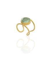 Kadir Jewellery 22 Ayar Altın Kaplama Kadın Zirkon Taşlı Yüzük (Açık Yeşil)