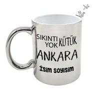 Ankara Temalı Kişiye Özel İsim ve/veya Fotoğraflı Kupa Bardak No:X025-06 (Gümüş)