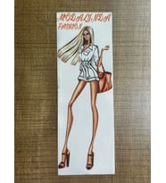23X8 CM ÇANTALI UZUN BACAKLI KIZ ARMA APLİKE DİKİŞ HOBİ AKSESURI (Turuncu)