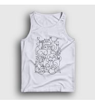 Presmono Unisex Sarı Cats Everywhere Kedili Atlet 317180tt (Beyaz)
