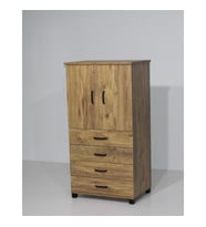 Buket 4 Çekmeceli Raflı Kapaklı Şifonyer 61x44x128 Demonte (Ceviz)