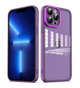 Apple iPhone 13 Pro Max Kılıf Kamera Korumalı Transparan Zore Post Kılıf (Mor)