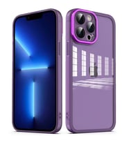 Apple iPhone 13 Pro Max Kılıf Kamera Korumalı Transparan Zore Post Kılıf (Mor)