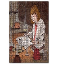Cakapuzzle Bilim Kadını Kimya Labratuar Deney Çalışması Puzzle Yapboz MDF(Ahşap) (500 Parça)