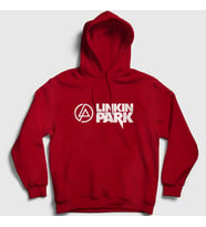 Presmono Unisex Gri Logo V2 Linkin Park Kapüşonlu Sweatshirt 98360tt (Kırmızı)