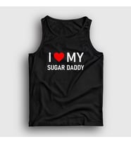 Presmono Unisex Beyaz I Love My Sugar Daddy Atlet 427783tt (Siyah)