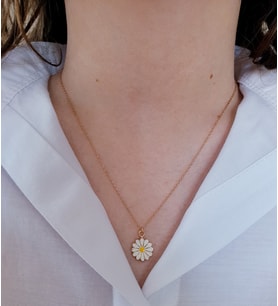 papatyalı gümüş kolye (Rose)