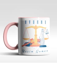 Kişiye Özel Avukat Tasarımlı Siyah Kupa (Beyaz-Pembe)