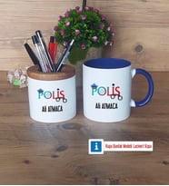 Polis Kalemlik, Kupa Bardak T Kişiye Özel Hediye (Model 6)
