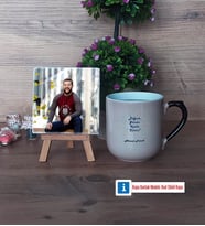 Doğum Günü Hediyesi Fotoğraflı Dekoratif Taş, Kupa Bardak Beyaz Hediye (Model 10)