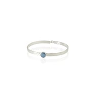 Kadir Jewellery 925 Ayar Gümüş Kaplama El İşçiliği Zirkon Taşlı Kadın Kelepçe Bilezik (Mercan)