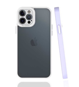iPhone 12 Pro Kılıf Zore Mima Kenarları Renkli Silikon Kılıf (Lila)