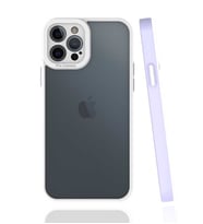 iPhone 12 Pro Kılıf Zore Mima Kenarları Renkli Silikon Kılıf (Lila)
