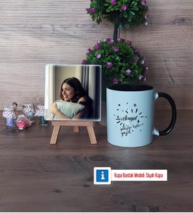 Doğum Günü Hediyesi Fotoğraflı Dekoratif Taş, Kupa Bardak Beyaz Hediye (Model 11)